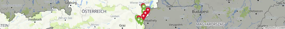 Kartenansicht für Apotheken-Notdienste in der Nähe von Oberpullendorf (Burgenland)